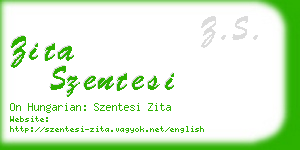 zita szentesi business card